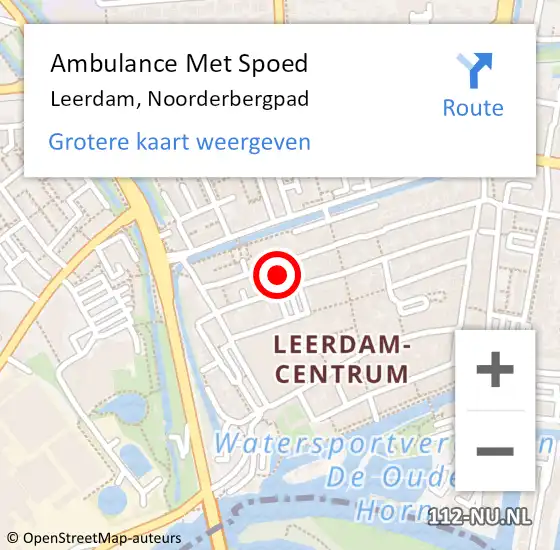Locatie op kaart van de 112 melding: Ambulance Met Spoed Naar Leerdam, Noorderbergpad op 14 juni 2018 13:13