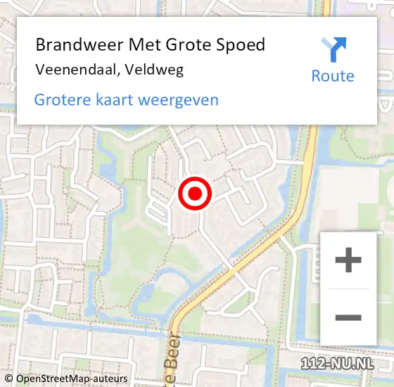 Locatie op kaart van de 112 melding: Brandweer Met Grote Spoed Naar Veenendaal, Veldweg op 14 juni 2018 18:53
