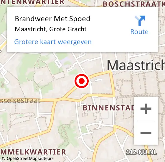 Locatie op kaart van de 112 melding: Brandweer Met Spoed Naar Maastricht, Grote Gracht op 14 juni 2018 20:30