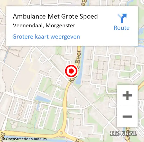 Locatie op kaart van de 112 melding: Ambulance Met Grote Spoed Naar Veenendaal, Morgenster op 15 juni 2018 03:58