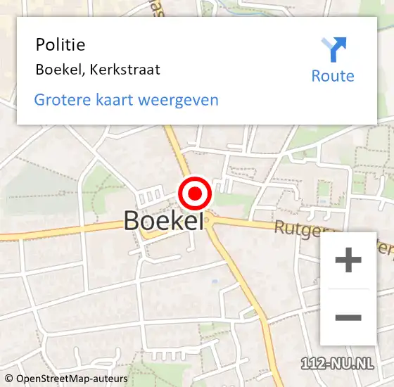 Locatie op kaart van de 112 melding: Politie Boekel, Kerkstraat op 15 juni 2018 07:19