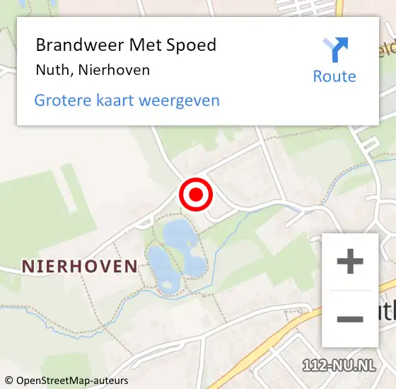 Locatie op kaart van de 112 melding: Brandweer Met Spoed Naar Nuth, Nierhoven op 15 juni 2018 14:02