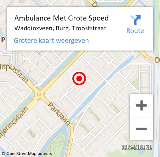 Locatie op kaart van de 112 melding: Ambulance Met Grote Spoed Naar Waddinxveen, A12 L hectometerpaal: 27,5 op 15 juni 2018 15:51