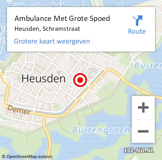 Locatie op kaart van de 112 melding: Ambulance Met Grote Spoed Naar Heusden, Schramstraat op 15 juni 2018 22:10