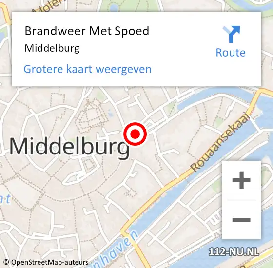 Locatie op kaart van de 112 melding: Brandweer Met Spoed Naar Middelburg op 16 juni 2018 09:35