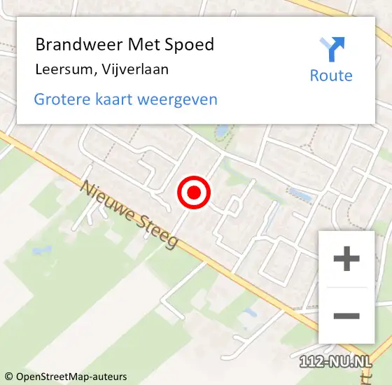 Locatie op kaart van de 112 melding: Brandweer Met Spoed Naar Leersum, Vijverlaan op 16 juni 2018 10:37