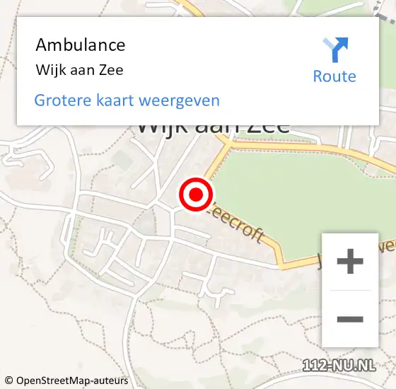 Locatie op kaart van de 112 melding: Ambulance Wijk aan Zee op 16 juni 2018 16:19