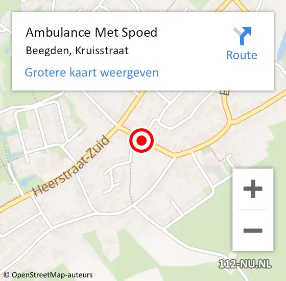 Locatie op kaart van de 112 melding: Ambulance Met Spoed Naar Herten, Kruisstraat op 16 juni 2018 16:35