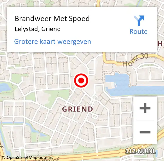 Locatie op kaart van de 112 melding: Brandweer Met Spoed Naar Lelystad, Griend op 16 juni 2018 17:29