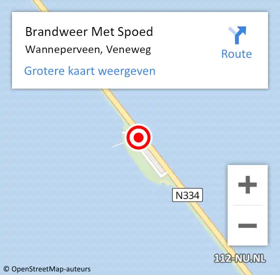 Locatie op kaart van de 112 melding: Brandweer Met Spoed Naar Wanneperveen, Veneweg op 16 juni 2018 18:24