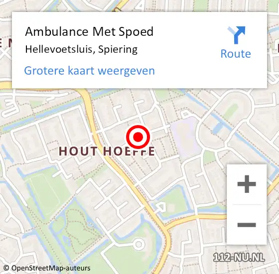 Locatie op kaart van de 112 melding: Ambulance Met Spoed Naar Hellevoetsluis, Spiering op 16 juni 2018 18:42