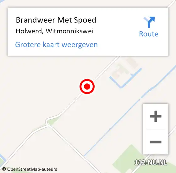 Locatie op kaart van de 112 melding: Brandweer Met Spoed Naar Holwerd, Witmonnikswei op 16 juni 2018 19:19