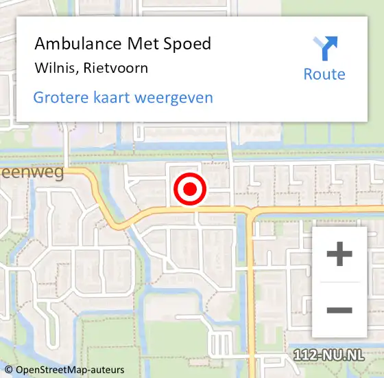 Locatie op kaart van de 112 melding: Ambulance Met Spoed Naar Wilnis, Rietvoorn op 16 juni 2018 20:20