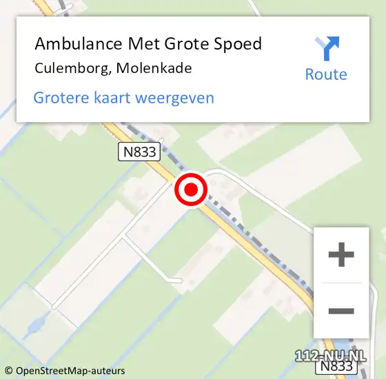 Locatie op kaart van de 112 melding: Ambulance Met Grote Spoed Naar Culemborg, Molenkade op 17 juni 2018 00:19