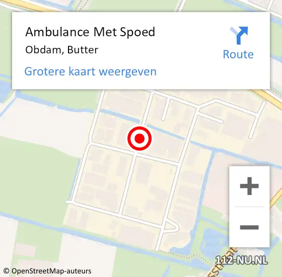Locatie op kaart van de 112 melding: Ambulance Met Spoed Naar Obdam, Butter op 17 juni 2018 03:24