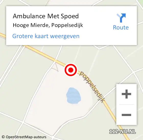 Locatie op kaart van de 112 melding: Ambulance Met Spoed Naar Hooge Mierde, Poppelsedijk op 17 juni 2018 09:26