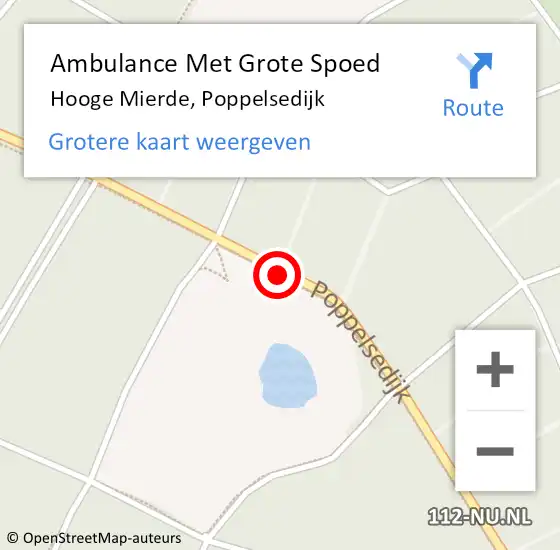 Locatie op kaart van de 112 melding: Ambulance Met Grote Spoed Naar Hooge Mierde, Poppelsedijk op 17 juni 2018 09:27