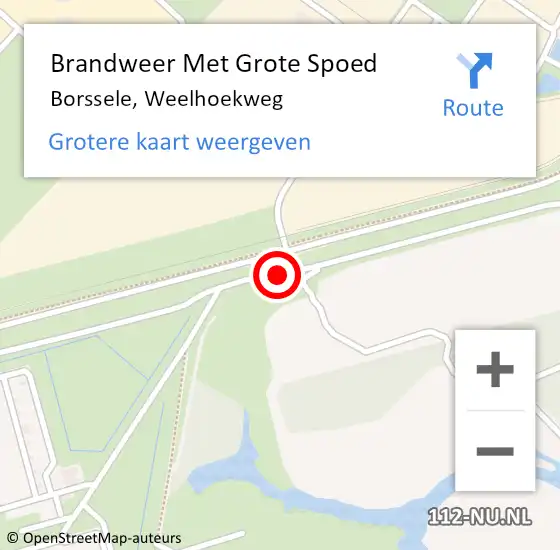 Locatie op kaart van de 112 melding: Brandweer Met Grote Spoed Naar Borssele, Weelhoekweg op 17 juni 2018 13:51