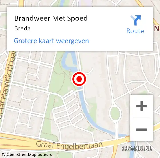 Locatie op kaart van de 112 melding: Brandweer Met Spoed Naar Breda op 17 juni 2018 14:02
