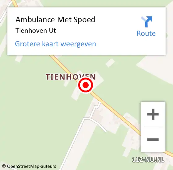 Locatie op kaart van de 112 melding: Ambulance Met Spoed Naar Tienhoven UT op 17 juni 2018 15:48