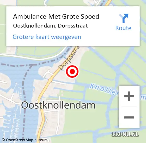 Locatie op kaart van de 112 melding: Ambulance Met Grote Spoed Naar Oostknollendam, Dorpsstraat op 17 juni 2018 17:51