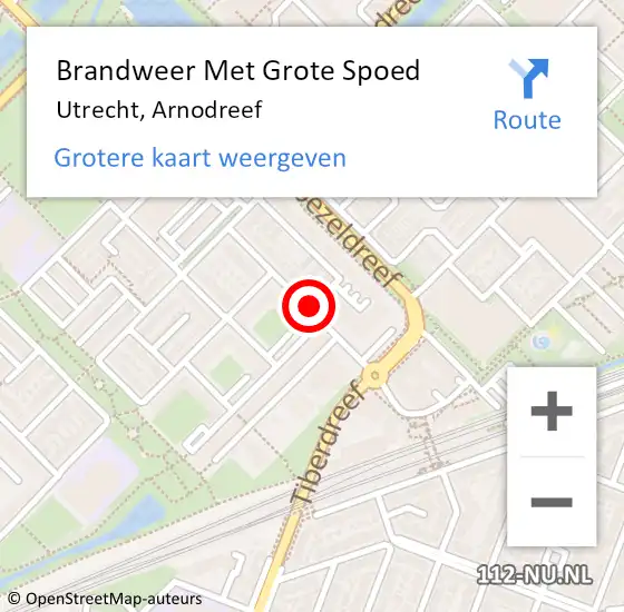 Locatie op kaart van de 112 melding: Brandweer Met Grote Spoed Naar Utrecht, Arnodreef op 17 juni 2018 18:01