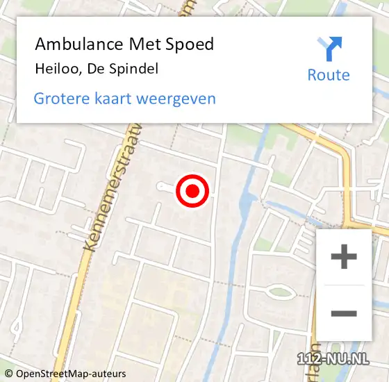 Locatie op kaart van de 112 melding: Ambulance Met Spoed Naar Heiloo, De Spindel op 17 juni 2018 18:49