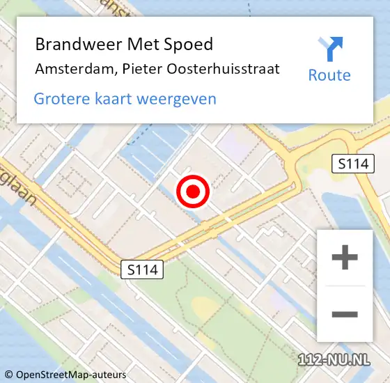 Locatie op kaart van de 112 melding: Brandweer Met Spoed Naar Amsterdam, Pieter Oosterhuisstraat op 17 juni 2018 20:02