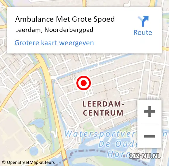 Locatie op kaart van de 112 melding: Ambulance Met Grote Spoed Naar Leerdam, Noorderbergpad op 17 juni 2018 20:39