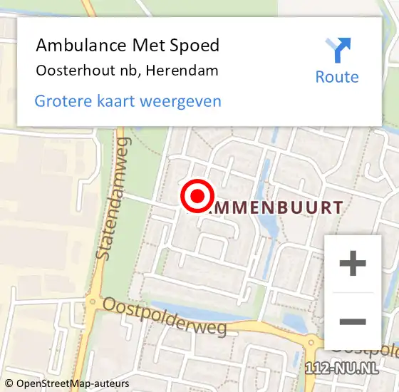 Locatie op kaart van de 112 melding: Ambulance Met Spoed Naar Oosterhout, Herendam op 17 juni 2018 23:18