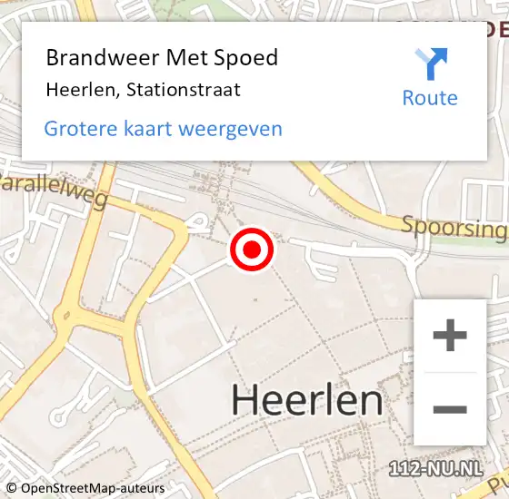 Locatie op kaart van de 112 melding: Brandweer Met Spoed Naar Heerlen, Stationstraat op 18 juni 2018 01:12
