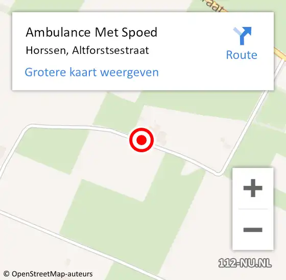 Locatie op kaart van de 112 melding: Ambulance Met Spoed Naar Horssen, Altforstsestraat op 18 juni 2018 11:45