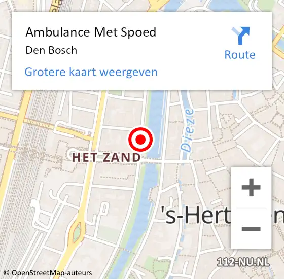 Locatie op kaart van de 112 melding: Ambulance Met Spoed Naar 's-Hertogenbosch, Chr. Huygensweg op 18 juni 2018 11:54