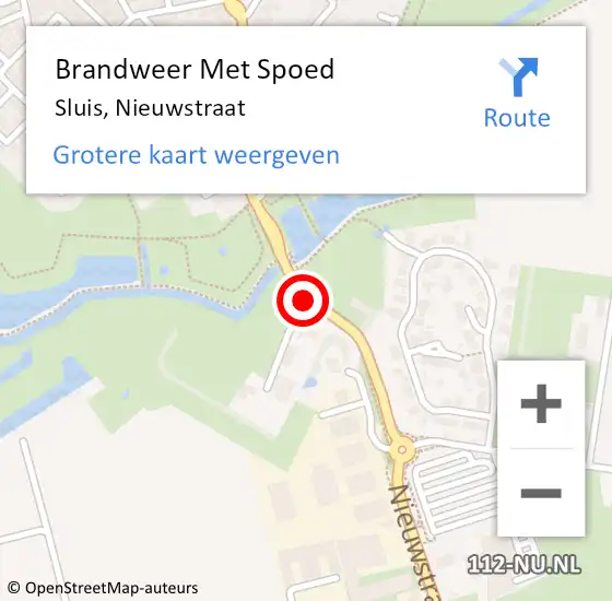 Locatie op kaart van de 112 melding: Brandweer Met Spoed Naar Sluis, Nieuwstraat op 18 juni 2018 14:21