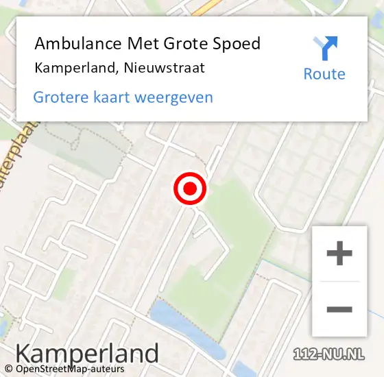 Locatie op kaart van de 112 melding: Ambulance Met Grote Spoed Naar Kamperland, Nieuwstraat op 18 juni 2018 15:20
