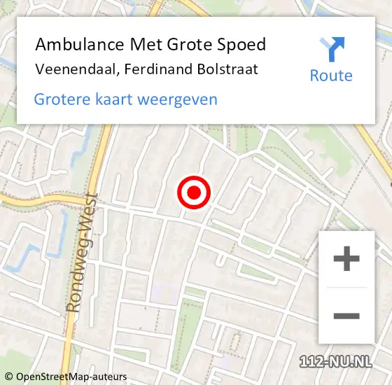 Locatie op kaart van de 112 melding: Ambulance Met Grote Spoed Naar Veenendaal, Ferdinand Bolstraat op 18 juni 2018 19:07