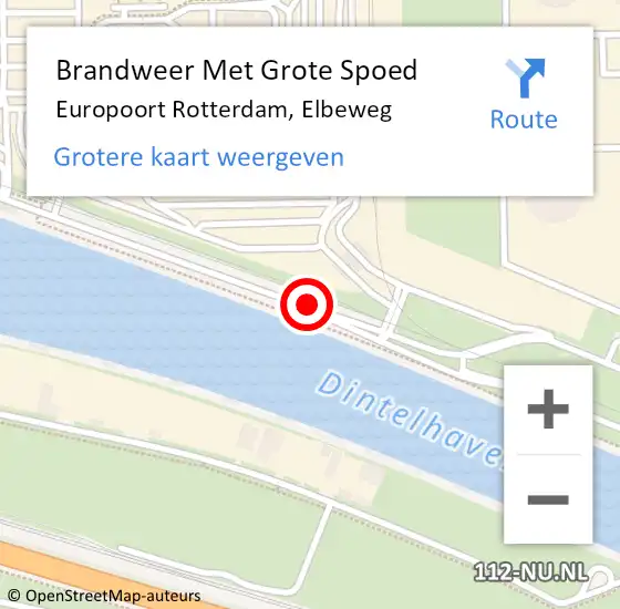 Locatie op kaart van de 112 melding: Brandweer Met Grote Spoed Naar Europoort Rotterdam, Elbeweg op 19 juni 2018 03:18