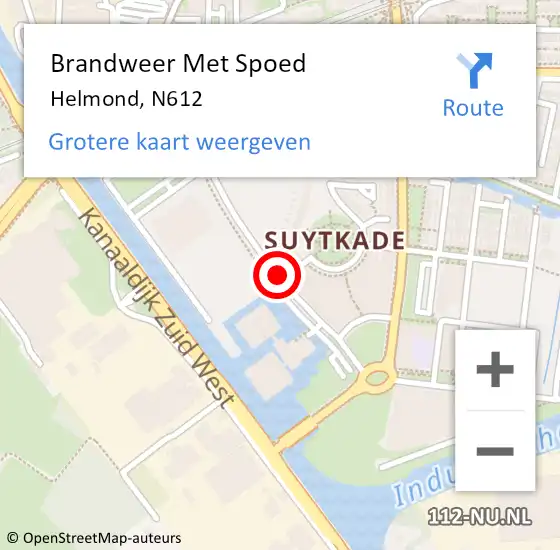Locatie op kaart van de 112 melding: Brandweer Met Spoed Naar Helmond, N612 op 19 juni 2018 06:57