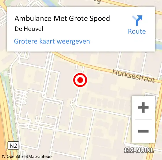 Locatie op kaart van de 112 melding: Ambulance Met Grote Spoed Naar De Heuvel op 19 juni 2018 08:04