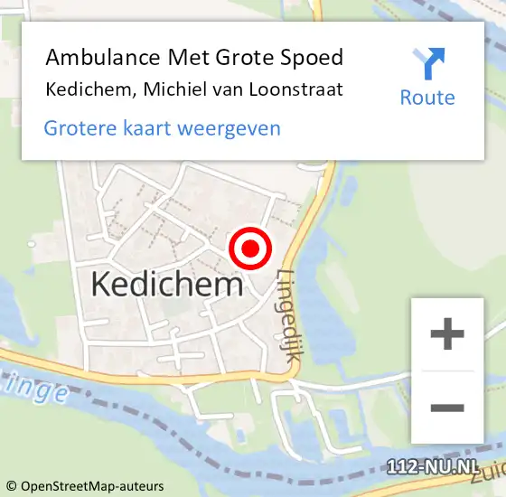 Locatie op kaart van de 112 melding: Ambulance Met Grote Spoed Naar Kedichem, Michiel van Loonstraat op 19 juni 2018 09:41