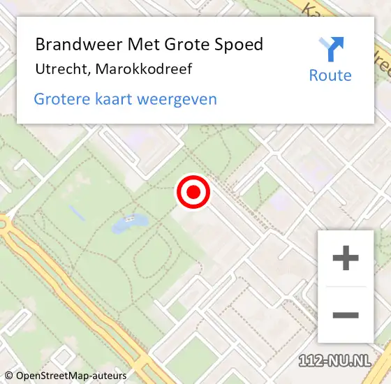 Locatie op kaart van de 112 melding: Brandweer Met Grote Spoed Naar Utrecht, Marokkodreef op 19 juni 2018 11:49