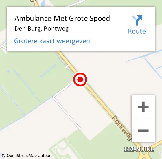 Locatie op kaart van de 112 melding: Ambulance Met Grote Spoed Naar Den Burg, Pontweg op 19 juni 2018 11:52