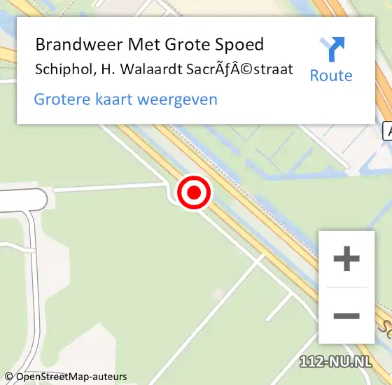 Locatie op kaart van de 112 melding: Brandweer Met Grote Spoed Naar Schiphol, H. Walaardt SacrÃƒÂ©straat op 19 juni 2018 12:02