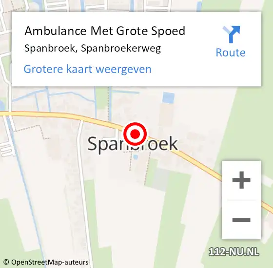 Locatie op kaart van de 112 melding: Ambulance Met Grote Spoed Naar Spanbroek, Spanbroekerweg op 19 juni 2018 13:06