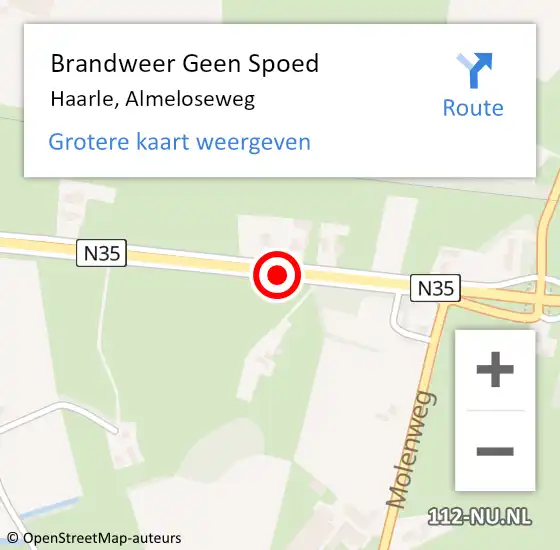 Locatie op kaart van de 112 melding: Brandweer Geen Spoed Naar Haarle, Almeloseweg op 19 juni 2018 16:21
