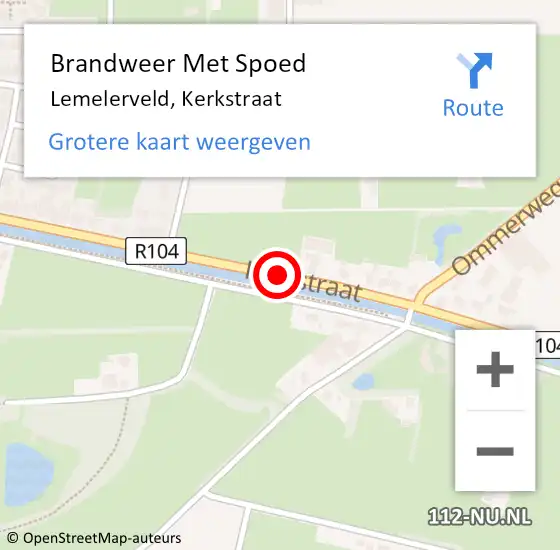 Locatie op kaart van de 112 melding: Brandweer Met Spoed Naar Lemelerveld, Kerkstraat op 19 juni 2018 19:14