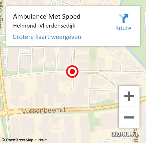 Locatie op kaart van de 112 melding: Ambulance Met Spoed Naar Helmond, Vlierdensedijk op 20 juni 2018 04:42