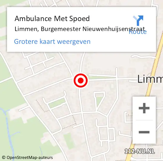 Locatie op kaart van de 112 melding: Ambulance Met Spoed Naar Limmen, Burgemeester Nieuwenhuijsenstraat op 20 juni 2018 06:09