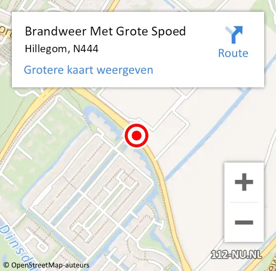 Locatie op kaart van de 112 melding: Brandweer Met Grote Spoed Naar Hillegom, N444 op 20 juni 2018 08:05