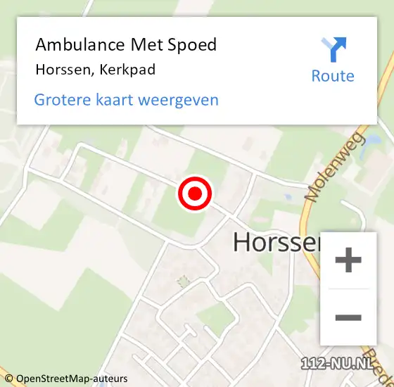 Locatie op kaart van de 112 melding: Ambulance Met Spoed Naar Horssen, Kerkpad op 20 juni 2018 14:55